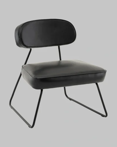 Кресло Kate new ткань экокожа чёрный УТ000041267 Stool Group, чёрный/экокожа, ножки/металл/чёрный, размеры - *740****мм