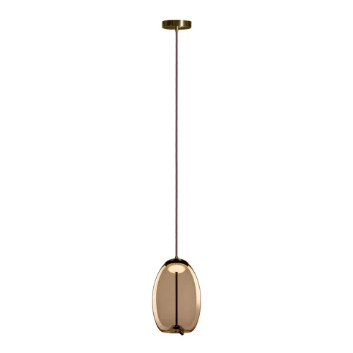 Светильник подвесной LED Knot 8135-A mini LOFT IT янтарный коричневый 1 лампа, основание латунь в стиле модерн  фото 2