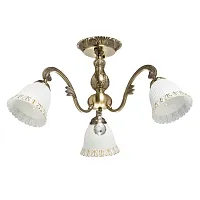 Люстра потолочная Ариадна 105010603 DeMarkt белая на 3 лампы, основание бронзовое в стиле классический 