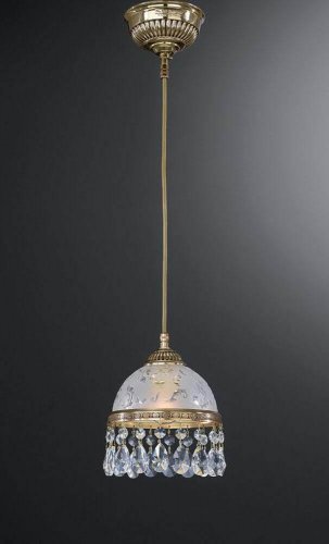 Светильник подвесной L 6300/16 Reccagni Angelo белый 1 лампа, основание золотое в стиле классический 