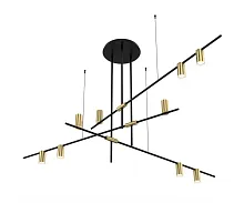 Люстра потолочная Рия 07621-9,20 Kink Light бронзовая на 9 ламп, основание чёрное в стиле хай-тек современный 