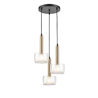 Светильник подвесной Kelly 441 VL5454P03 Vele Luce прозрачный на 3 лампы, основание чёрное в стиле современный 