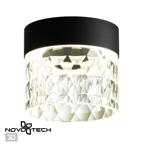Светильник накладной LED Aura 358998 Novotech прозрачный 1 лампа, основание чёрное в стиле современный хай-тек круглый фото 4