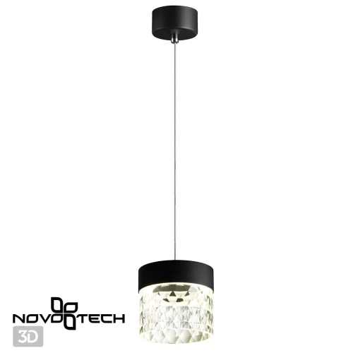 Светильник подвесной LED Aura 359000 Novotech прозрачный 1 лампа, основание чёрное в стиле современный хай-тек  фото 4