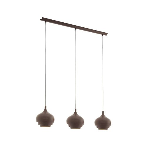 Светильник подвесной Camborne 97216 Eglo коричневый 3 лампы, основание коричневое в стиле современный 