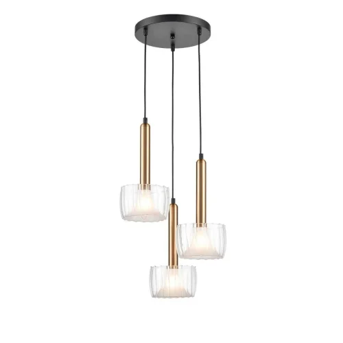 Светильник подвесной Kelly 441 VL5454P03 Vele Luce прозрачный на 3 лампы, основание чёрное в стиле современный 