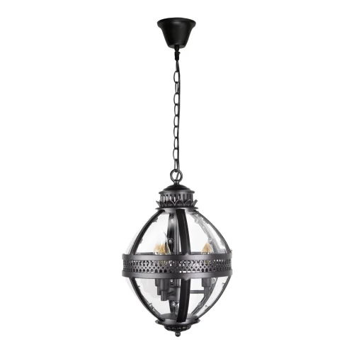 Светильник подвесной Lantern Residential LOFT3043-BL LOFT IT прозрачный 3 лампы, основание чёрное в стиле лофт 