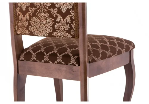 Деревянный стул Фабиано орех / шоколад 318611 Woodville, шоколад/ткань, ножки/массив березы дерево/орех, размеры - ****440*520 фото 5