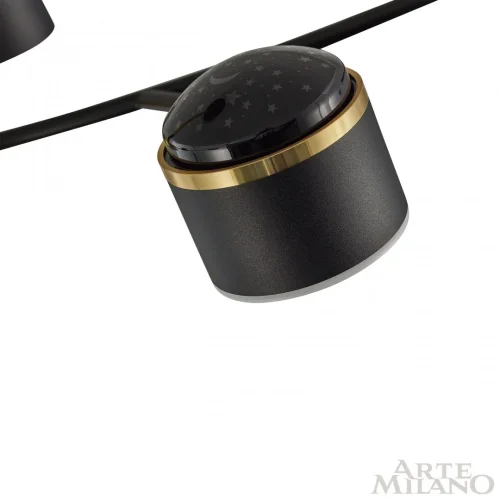 Люстра на штанге LED Ferrara-71040 276240/6+1 BK/GD Arte Milano белая на 1 лампу, основание чёрное в стиле современный фото 5 Люстра на штанге LED Ferrara-71040 276240/6+1 BK/GD Arte Milano белая на 1 лампу, основание чёрное в стиле современный фото 5