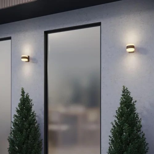 Настенный светильник уличный Estima 359720 Novotech уличный IP65 чёрный на 2 лампы, плафон прозрачный в стиле минимализм хай-тек современный LED фото 3