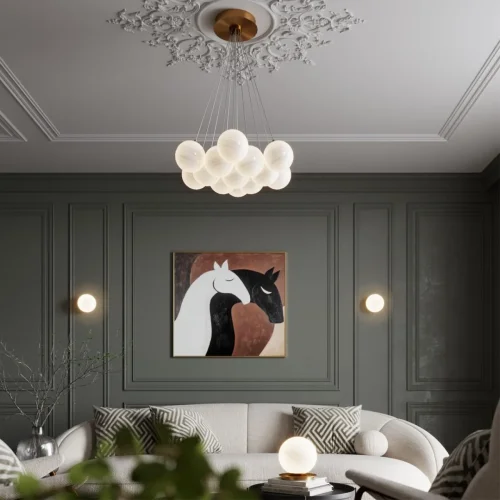 Настольная лампа Magia 7109/1TL Odeon Light белая на 1 лампу, основание белое металл в стиле хай-тек шар фото 2