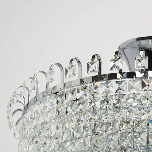 Люстра хрустальная Аделард 642010905 MW-Light прозрачная на 5 ламп, основание хром в стиле классический  фото 6