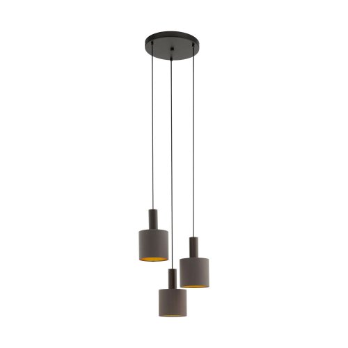 Светильник подвесной Concessa 1 97684 Eglo коричневый 3 лампы, основание коричневое в стиле современный 