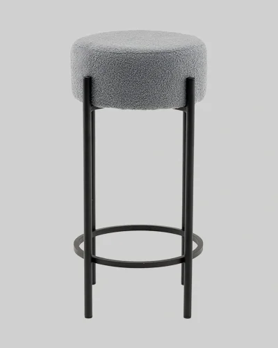 Стул барный Беккет букле светло-серый УТ000041573 Stool Group, серый/букле, ножки/металл/чёрный, размеры - **370**370*370 фото 2
