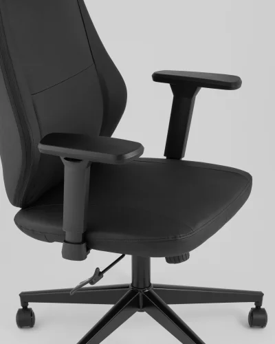 Кресло руководителя TopChairs Trophey, черный УТ000040583 Stool Group, чёрный/экокожа, ножки/пластик/чёрный, размеры - 1200*1280***650*570 фото 6