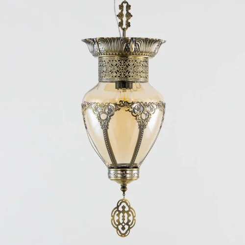 Светильник подвесной Каир CL419213 Citilux янтарный 1 лампа, основание бронзовое в стиле восточный  фото 4