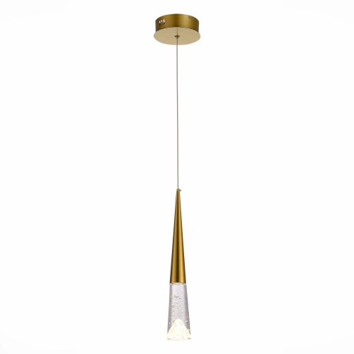 Светильник подвесной LED Sollen SL6111.203.01 ST-Luce прозрачный 1 лампа, основание золотое в стиле современный трубочки