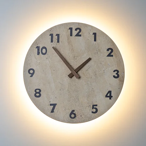 Бра LED с часами Mares CL246016 Citilux бежевый на 1 лампу, основание бежевое в стиле лофт кантри часы отражённый свет фото 3