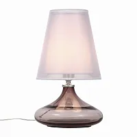 Настольная лампа AMPOLLA SL974.604.01 St-Luce белая розовая 1 лампа, основание хром стекло металл в стиле современный 
