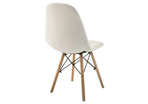 Деревянный стул Kvadro white 11823 Woodville, белый/искусственная кожа, ножки/массив бука/натуральный, размеры - ****450*490 фото 8