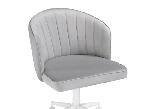 Компьютерное кресло Дэни светло-серый / белый 560018 Woodville, серый/велюр, ножки/металл/белый, размеры - *920***620*620 фото 5