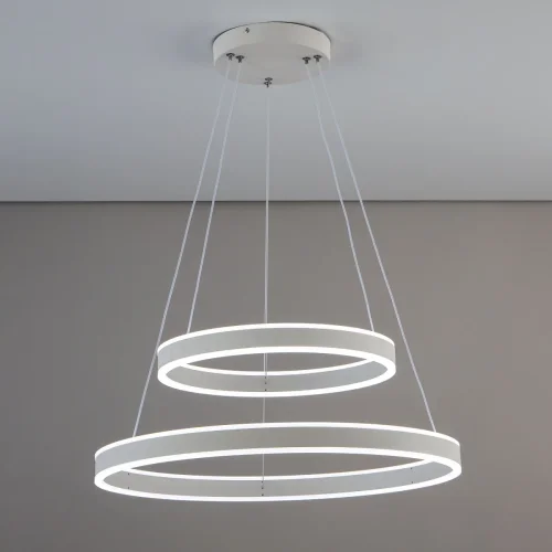 Светильник подвесной LED с пультом Дуэт CL719640 Citilux белый 1 лампа, основание белое в стиле модерн минимализм кольца с пультом фото 6