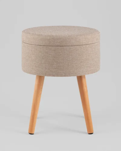Пуф с ящиком Store Woody, рогожка бежевая УТ000040157 Stool Group на 1 , основание в стиле современный фото 3