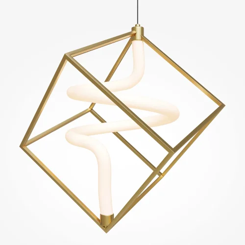 Светильник подвесной LED Membrane MOD345PL-L11BS3K Maytoni белый латунь на 1 лампу, основание латунь в стиле современный арт-деко фото 4