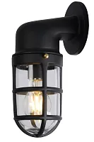 Настенный светильник Dudley 11892/01/30 Lucide уличный IP44 чёрный 1 лампа, плафон белый в стиле винтаж современный E27