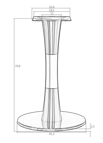Подстолье обеденное 8810-LMS GIORGIO Dobrin столешница из фото 3