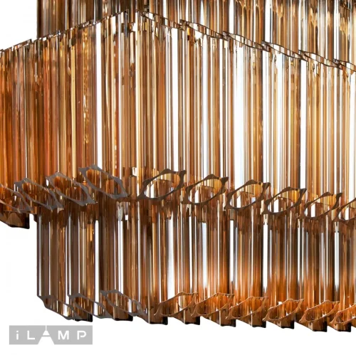 Люстра подвесная Destiny MD0267-14B iLamp коричневая на 14 ламп, основание хром в стиле американский современный  фото 4