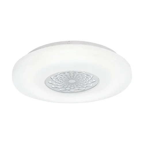 Светильник потолочный LED CAPASSO 1 96026 Eglo хром серый белый на 1 лампу, основание белое в стиле минимализм современный тарелка