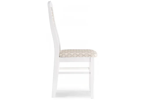 Деревянный стул Гроджин белый / бежевый 450690 Woodville, бежевый/ткань, ножки/массив бука/белый, размеры - ****420*520 фото 3