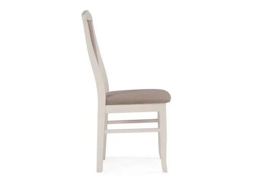 Деревянный стул Гроджин бежевый / молочный 528933 Woodville, бежевый/велюр, ножки/массив березы/молочный, размеры - ****420*500 фото 3