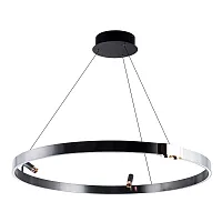 Светильник подвесной LED Cesare A1993SP-38BK Arte Lamp чёрный на 1 лампу, основание чёрное в стиле минимализм хай-тек современный кольца