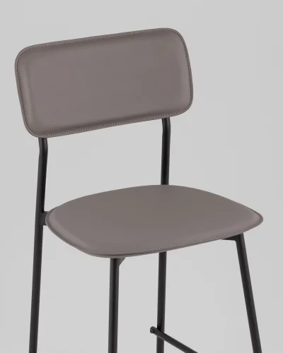 Стул барный Mikkie, серый УТ000039226 Stool Group, серый/экокожа, ножки/металл/чёрный, размеры - ***** фото 7