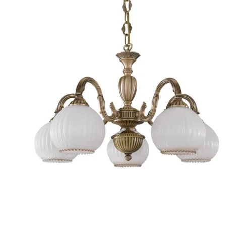 Люстра подвесная  L 9200/5 Reccagni Angelo белая на 5 ламп, основание античное бронза в стиле классический  фото 3