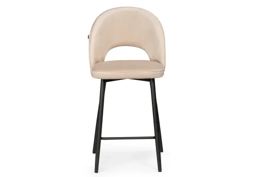 Полубарный стул Клэйн MR -26 / черный 532411 Woodville, бежевый/велюр, ножки/металл/чёрный, размеры - ****500*550 фото 2