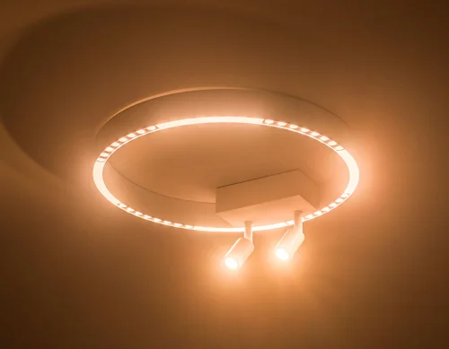 Светильник потолочный LED FL5805 Ambrella light белый 1 лампа, основание белое в стиле современный хай-тек кольца фото 3