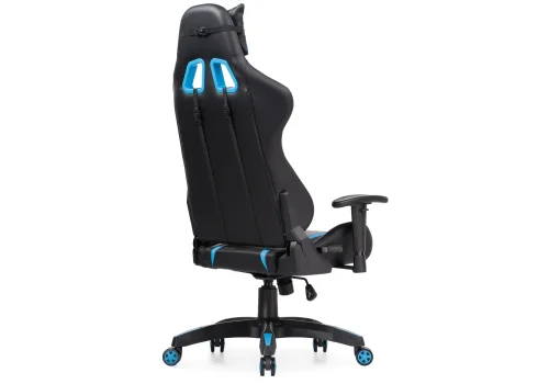 Компьютерное кресло Blok light blue / black 15137 Woodville, чёрный голубой/искусственная кожа, ножки/пластик/чёрный, размеры - *1340***670*540 фото 5