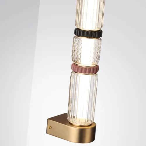 Бра Collier 5455/12WL Odeon Light прозрачный на 1 лампу, основание латунь античное бронза в стиле современный фото 6