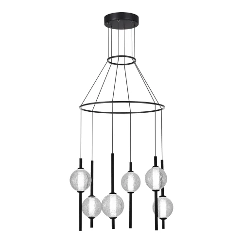 Светильник подвесной LED Peek SL6120.403.06 ST-Luce прозрачный на 6 ламп, основание чёрное в стиле минимализм 