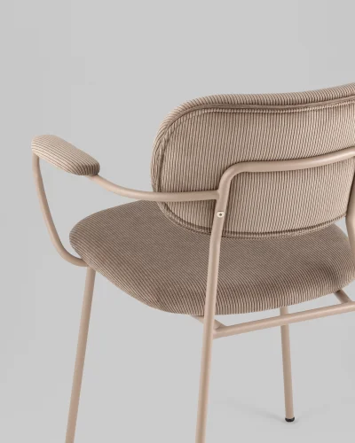 Стул Кэрол, коричневый, бежевые ножки УТ000040242 Stool Group, коричневый/вельвет, ножки/металл/бежевый, размеры - *770**** фото 3