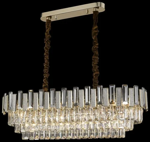 Люстра подвесная Candida WE131.12.303 Wertmark прозрачная на 12 ламп, основание золотое в стиле классический 