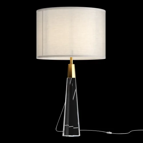 Настольная лампа Bianco Z030TL-01BS2 Maytoni белая 1 лампа, основание прозрачное латунь стекло металл в стиле современный  фото 2