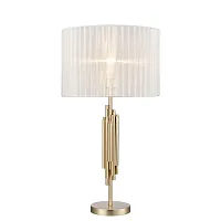Настольная лампа Clarinetto VL3314N01 Vele Luce бежевая белая 1 лампа, основание золотое металл в стиле классический 