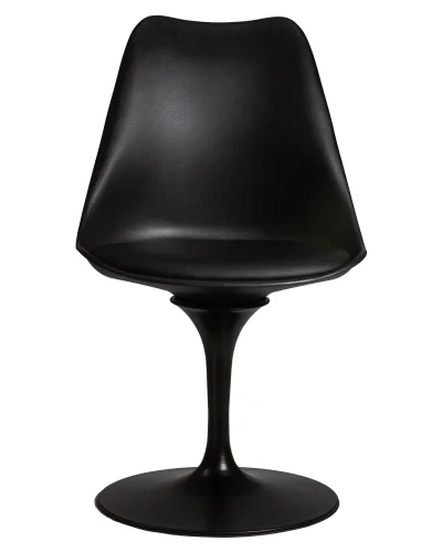Стул обеденный 635EPP-LMZL TULIP, цвет сиденья черный (B-03), цвет основания черный Dobrin, чёрный/экокожа, ножки/металл/чёрный, размеры - ****480*500 фото 6