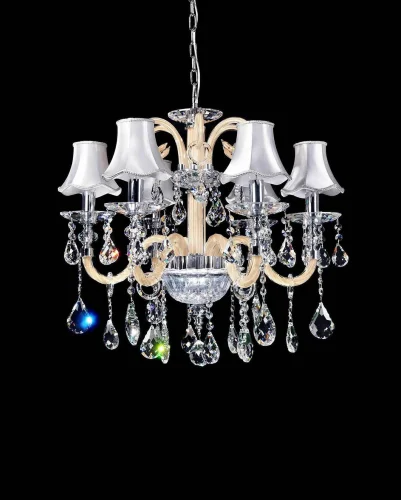 Люстра подвесная Denica LDP 66249-6 Lumina Deco серебряная на 6 ламп, основание хром в стиле классический 