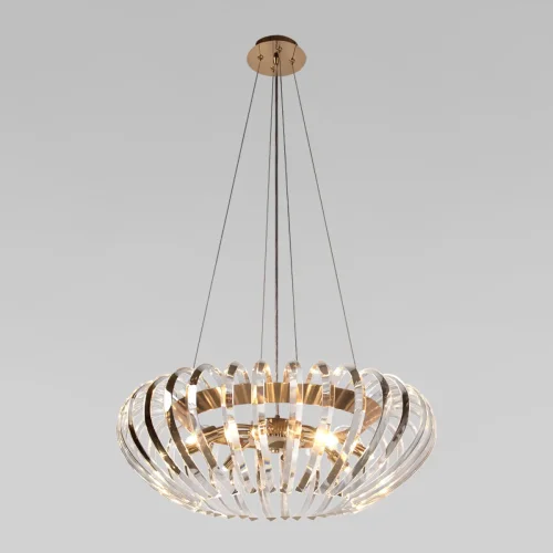 Люстра подвесная хрустальная Dakota 10300/600 French gold LOFT IT прозрачная на 8 ламп, основание золотое в стиле современный 