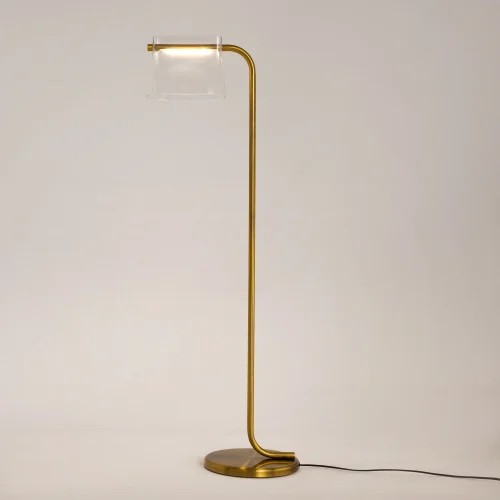 Торшер LED Cabaret MOD170FL-L8BS3K Maytoni прозрачный на 1 лампу, основание латунь в стиле современный арт-деко фото 5
